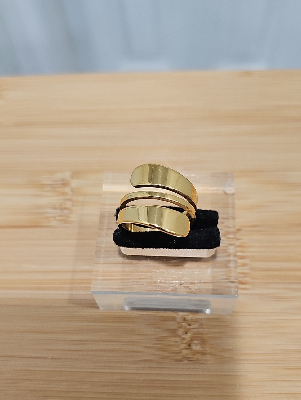 Gold Tone Stainless Steel Wrap Women's Ring